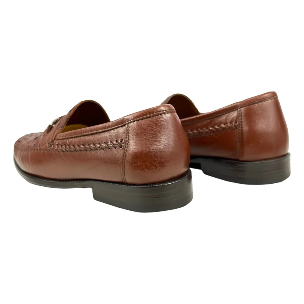 Florsheim Imperial Mens 8D Cognac Full Quill Ostrich Leather‎ Horse Bit Loafer